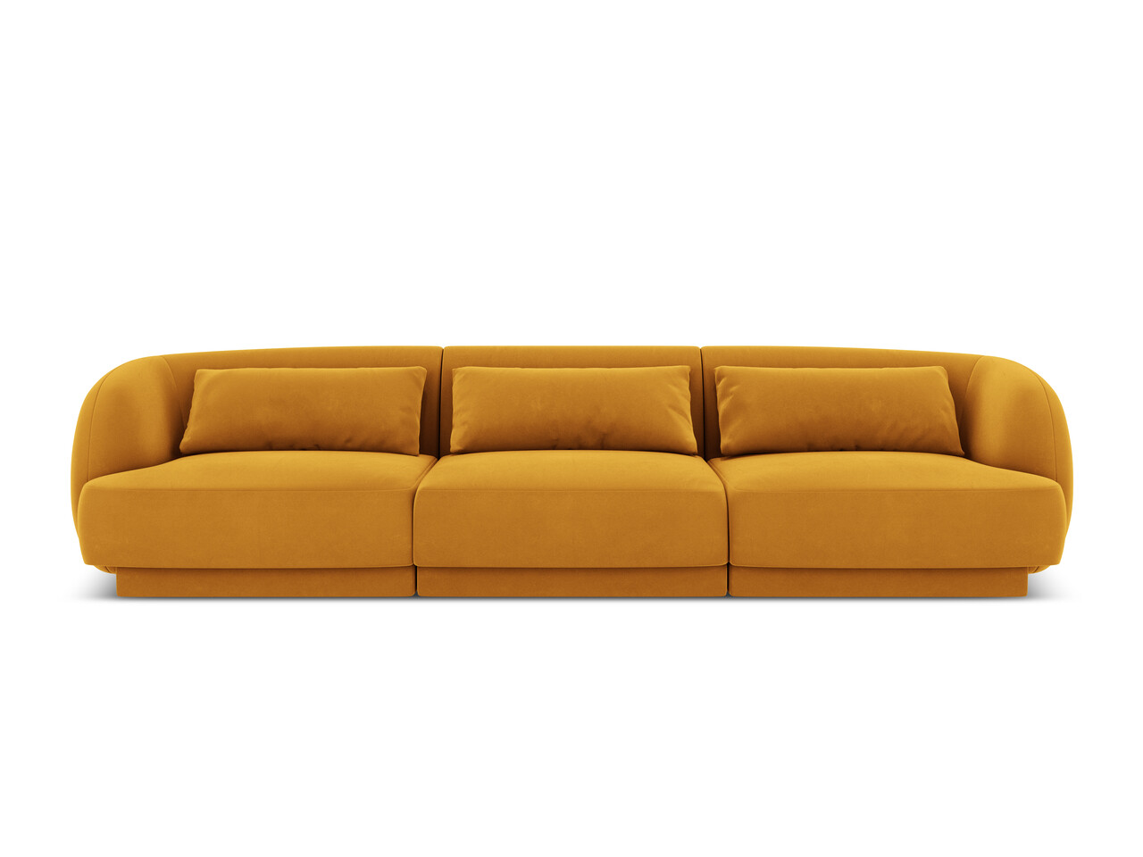 Canapea 3 locuri, Tulum, Cosmopolitan Design, 255x90x70 cm, catifea, galben Canapele